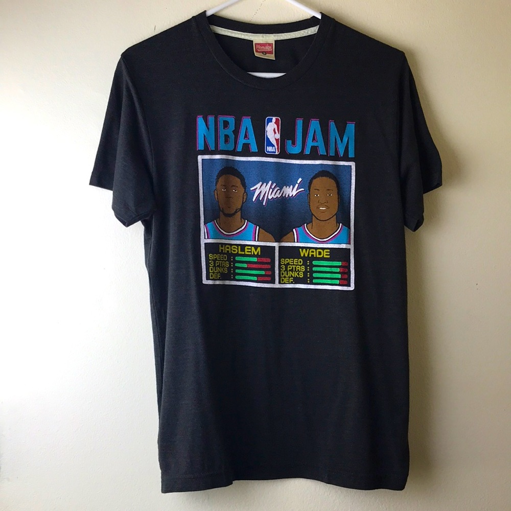 NBA Jam Homage vintage made in the US Miami Hadley/Wade t-shirt Sz small